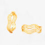 Nami 18 K Gold Plated Wave Hoop Earrings, thumbnail 1 of 5