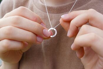 Sterling Silver Personalised One Ring Necklace, 2 of 12