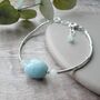 Aquamarine Nugget Hammered Silver Bracelet, thumbnail 1 of 4
