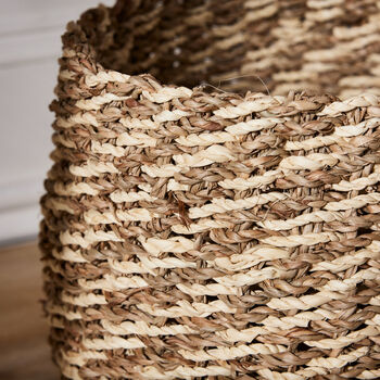 Whitley Set Of Three Round Seagrass Baskets, 3 of 5
