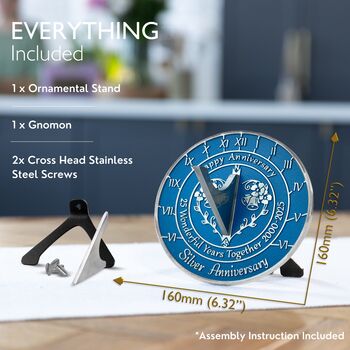 25th Silver Anniversary Sundial Gift Celebration Present, 2 of 5