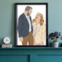 Custom Family Portrait Line Art Colour Block Gift, thumbnail 3 of 9