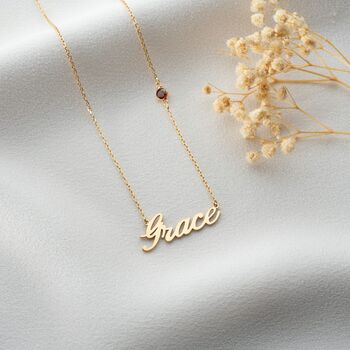Name Necklace With Birthstone, 12 of 12