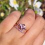 Square Amethyst Ring In Silver And Rose Gold Vermeil, thumbnail 4 of 12