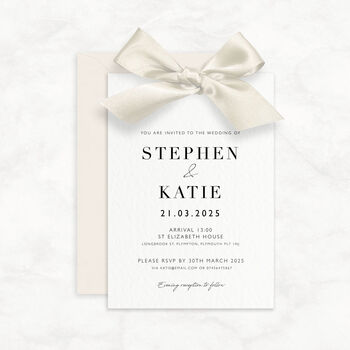 Luxury Ribbon Wedding Invitation With Envelope The Betsy Collection, 9 of 12