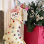 Christmas Stocking Tag Striped With Holly Design, thumbnail 1 of 10
