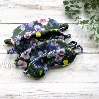 Pansy Floral Silk Eye Mask And Scrunchie Gift Set, 2 of 4