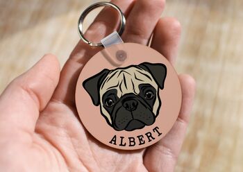 Personalised Pug Keyring, 4 of 6