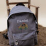 Personalised Embroidered Brown Teddy Bear Kids Backpack With Padlock, thumbnail 4 of 5