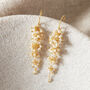 White Seed Pearl Beaded Waterfall Drop Earrings, thumbnail 5 of 10