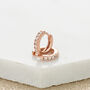 Sparkling Rose Gold Plated Single Cartilage Hoop Earring, 7mm, thumbnail 3 of 5