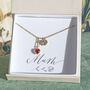 Mother And Child Birthstone Hearts Necklace, thumbnail 6 of 9