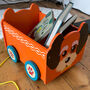 Wooden Pull Along Toy Box Storage Book Cart, thumbnail 7 of 12
