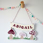 Personalised Toadstool Nursery Wall Hanging, thumbnail 1 of 6