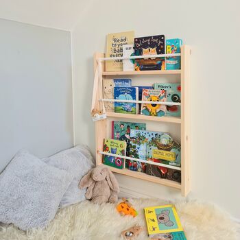 Nursery Bookcase With Rails, Nursery Decor, 9 of 10