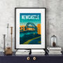 Newcastle Upon Tyne Travel Poster Art Print, thumbnail 1 of 4