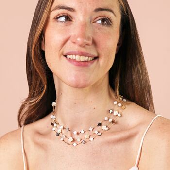 Shell Clover Layered Necklace In Gold, 2 of 4