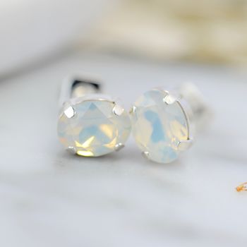 Small Oval Earrings Made With Swarovski Crystals, 5 of 12