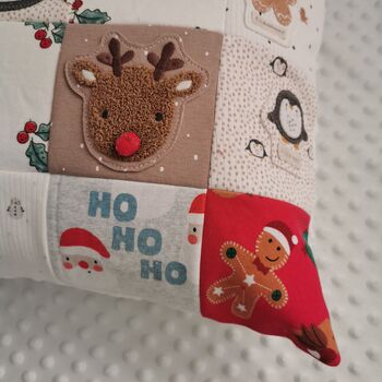 My 1st Christmas Memory Pillow Keepsake, Double Sided Baby Clothes Cushion, 11 of 12