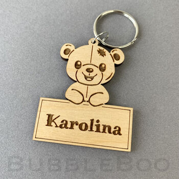 Personalised Birthday Card With Teddy Bear Keyring, 2 of 3