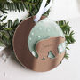 Starry Bear Mirror Personalised Christmas Decoration, thumbnail 8 of 9