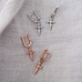 Gemstone Cross Drop Earrings, thumbnail 1 of 5