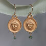 Helios Sun Coin Gold Drop Earrings, thumbnail 8 of 8