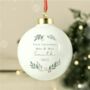 Personalised Christmas Foliage Ceramic Bauble Hanging Decoration, thumbnail 1 of 6