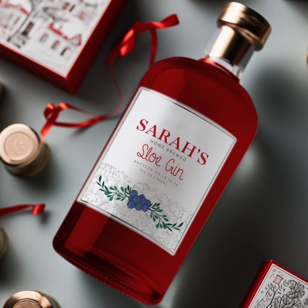 Personalised Sloe Gin Label Four Pack By Able Labels
