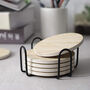 Set Of Six Wood Effect Ceramic Coasters, thumbnail 4 of 4