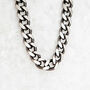 Mens Oxidised Sterling Silver Curb Chain Bracelet, thumbnail 1 of 9
