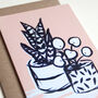 Pink Aloe And Pilea Plant Card, thumbnail 3 of 4