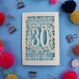 Personalised 30th Birthday Card Papercut Flower Design, thumbnail 7 of 9