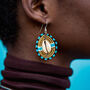 Gold Shell Beaded Earrings, thumbnail 1 of 6