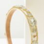 Hope ~ Gold + Ivory Headband Comes With A Pink Satin Drawstring Bag // Ages Three To Adult, thumbnail 1 of 5