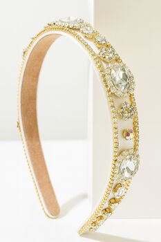 Hope ~ Gold + Ivory Headband Comes With A Pink Satin Drawstring Bag // Ages Three To Adult, 2 of 5