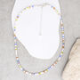Blossom Pastel, White And Gold Seed Bead Necklace, thumbnail 2 of 4