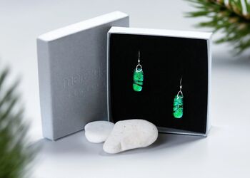 Stunning Emerald Green To Blue Drop Earrings, 2 of 8