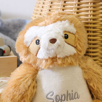 Personalised Sloth Toy Teddy Bear Gift For Children, 3 of 6