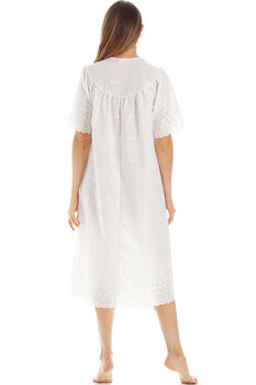 British Made Cotton Nightdress Cream Embroidery Anglaise, 2 of 4