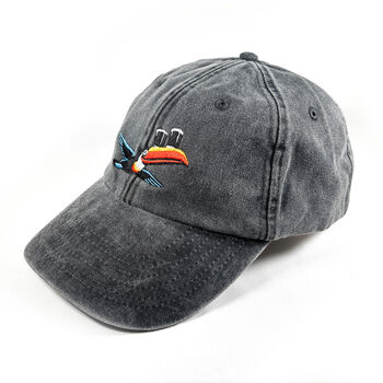 Vintage Toucan Embroidered Washed Cotton Hat, 2 of 8