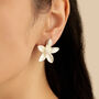 Matt Finish Flower Shaped Stud Earrings, thumbnail 1 of 4
