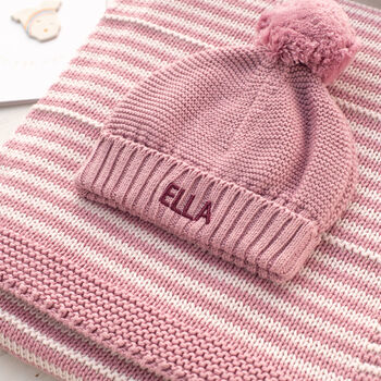 Personalised Big Bobble Knitted Baby Hat, 3 of 12