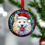 Samoyed In Santa Hat Suncatcher Decoration, thumbnail 1 of 5
