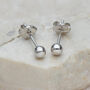 9ct White Gold Ball Stud Earrings, thumbnail 5 of 7