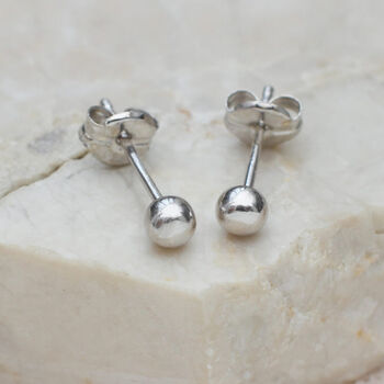 9ct White Gold Ball Stud Earrings, 5 of 7