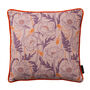 Poppy Pink/ Mauve Patterned Cotton Cushion, thumbnail 1 of 6