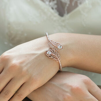 Rhodium, Gold Or Rose Gold Plated Deco Style Bracelet, 11 of 12