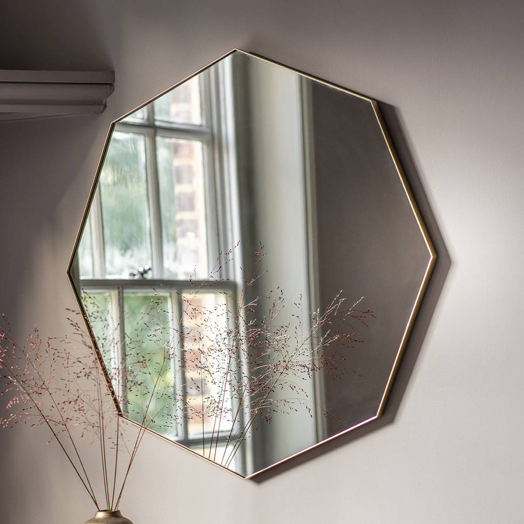 Octagon Shallow Framed Wall Mirror
