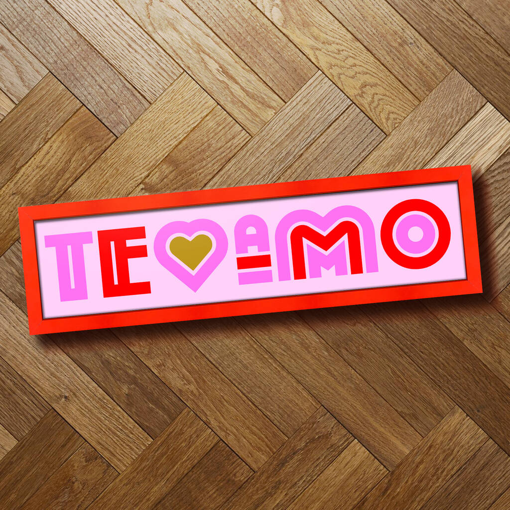 Te Amo 'I Love You' Framed Print, 1 of 6